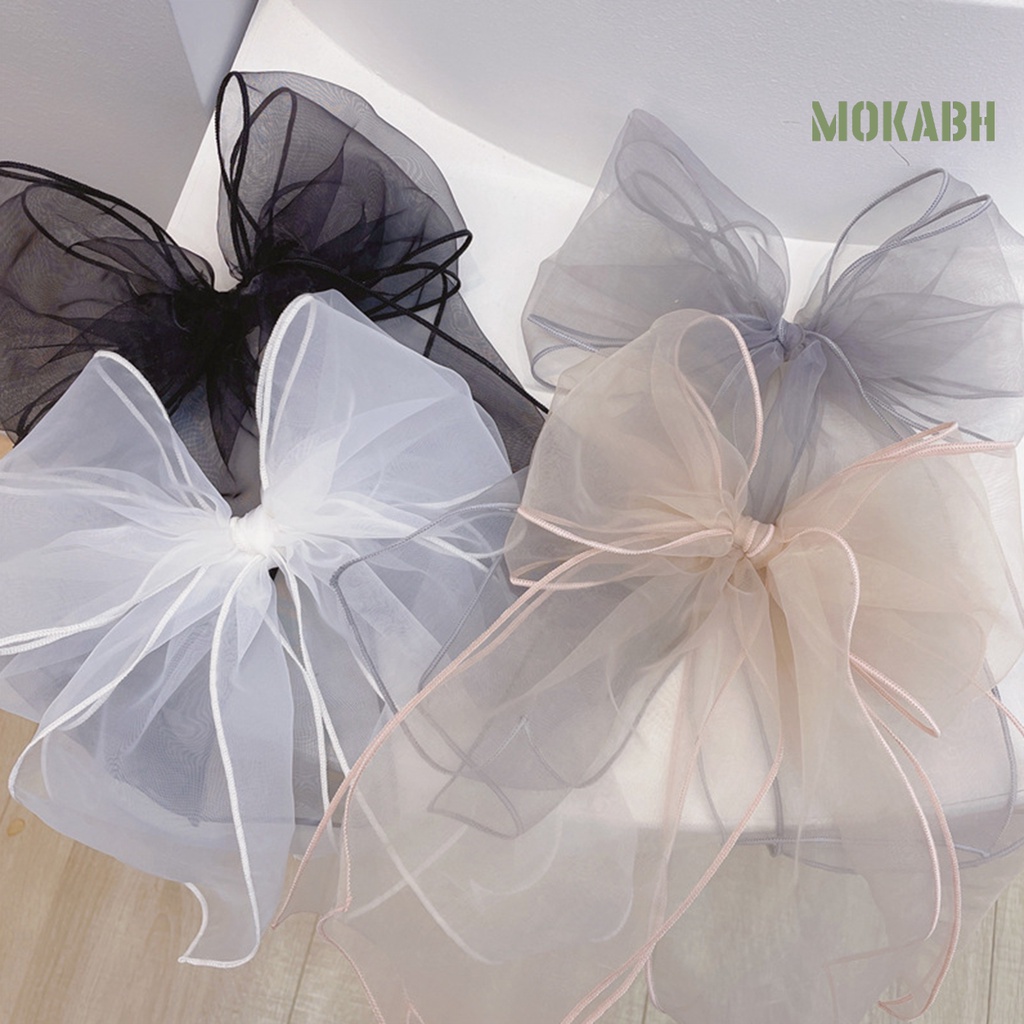 Kẹp Tóc Hình Nơ Lưới Chống Trượt Kiểu Dáng Tinh Tế Cho Bé Gái