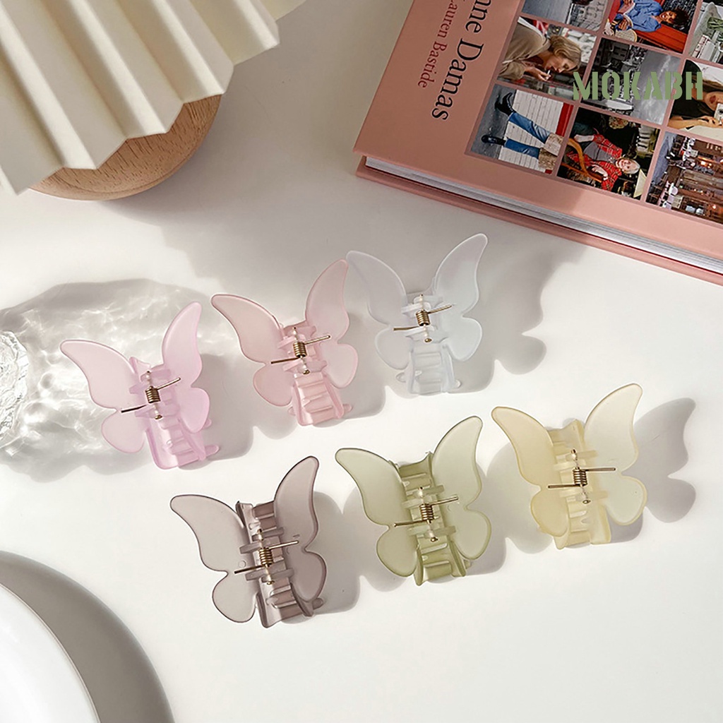 Kẹp Tóc Hình Bướm Màu Trơn Chống Trượt Thời Trang