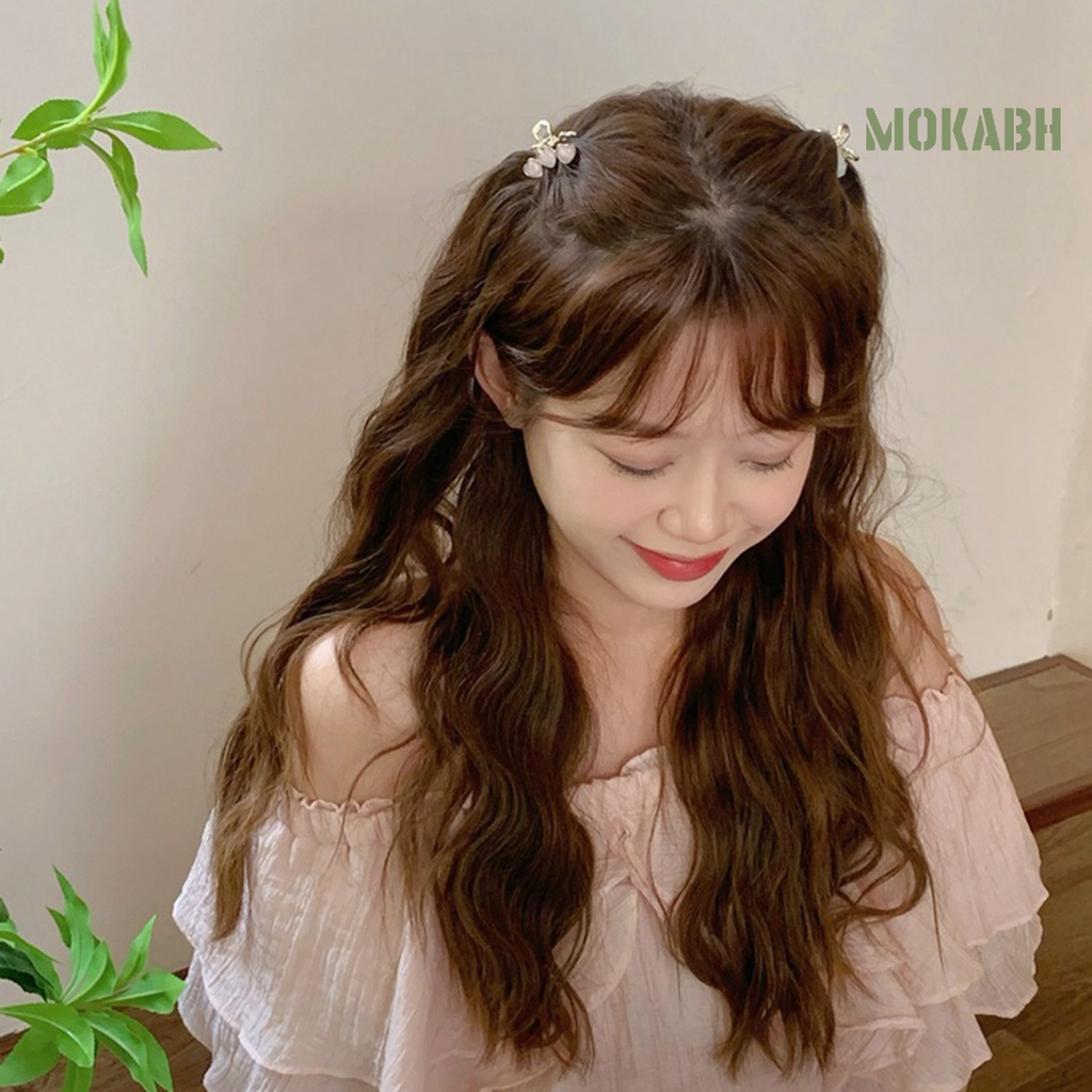 [Mok Abh] Kẹp Tóc Mái Trái Tim Nhỏ Nhắn Chống Trượt Có Răng Lấy Đánh Bóng Mạnh Mẽ Chống Rơi Ngọt Ngào Dễ Thương Cho Bé Gái