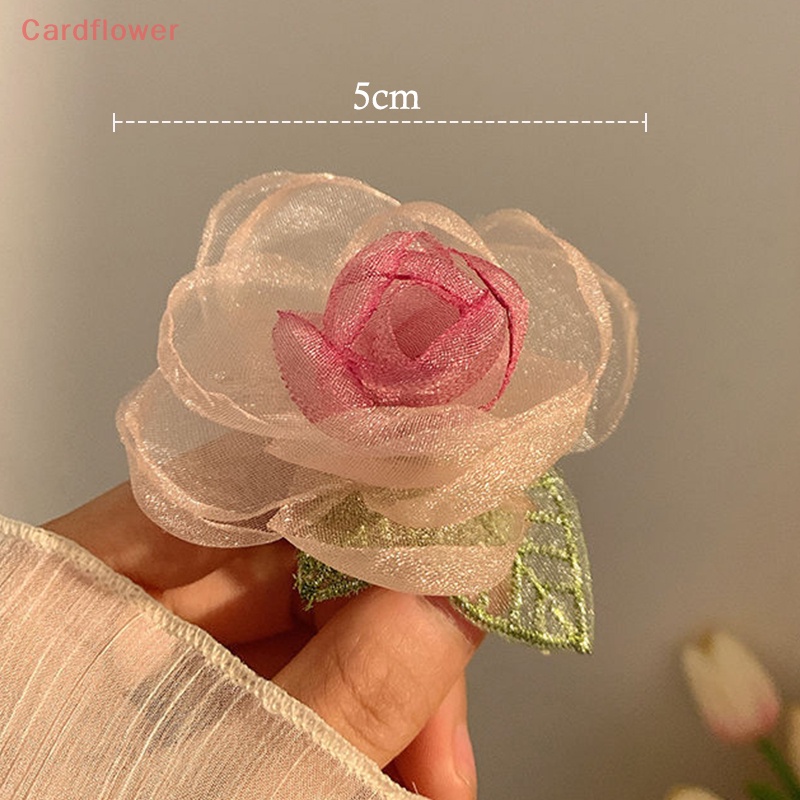 Dây Buộc Tóc Vải Lưới Hình Hoa Hồng Thời Trang Cho Nữ