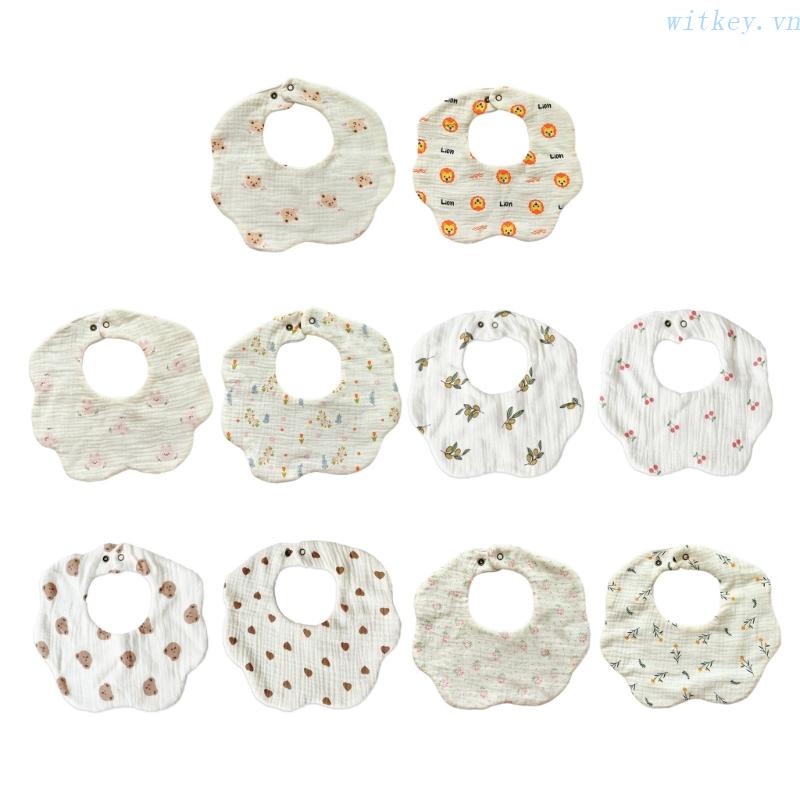 Khăn Yếm Cổ Tròn Thấm Hút Tốt Tiện Dụng Cho Bé
