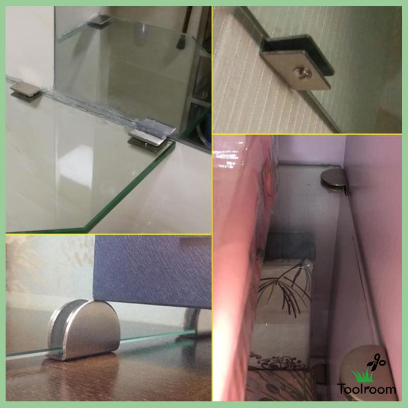 Bộ 2 Giá Đỡ Kính Hình Tròn Bằng Hợp Kim Kẽm Kích Thước 6-8mm Có Thể Điều Chỉnh Tiện Dụng