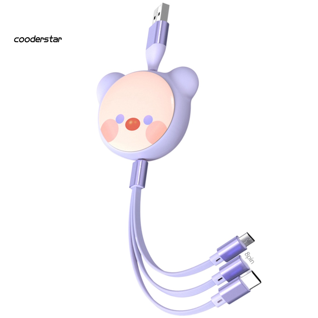 Cáp Sạc Nhanh Ba Trong Một Có Thể Thu Gọn Tiện Dụng Cho Điện Thoại