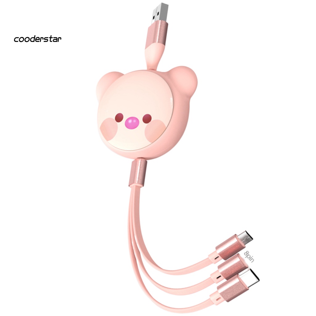 Cáp Sạc Nhanh Ba Trong Một Có Thể Thu Gọn Tiện Dụng Cho Điện Thoại