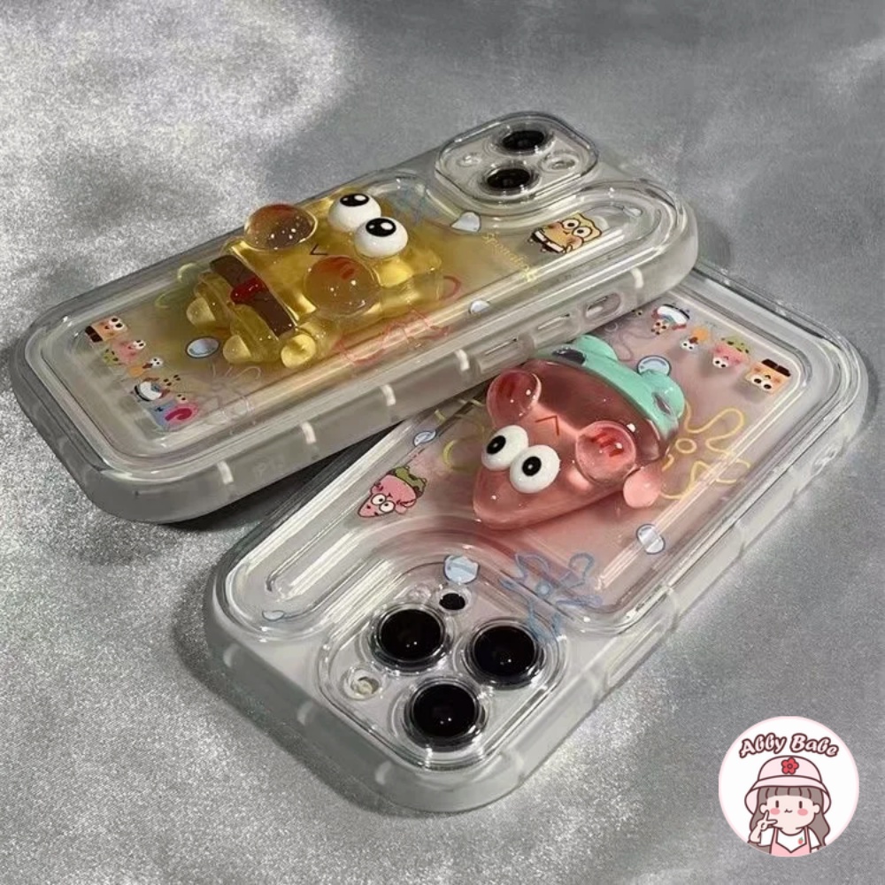 Ốp Điện Thoại TPU Mềm Hình SpongeBob 3D Màu Trong Suốt Chống Bụi Cho IPhone 14 Pro Max 11 12 11 Pro Max X XS 7Plus