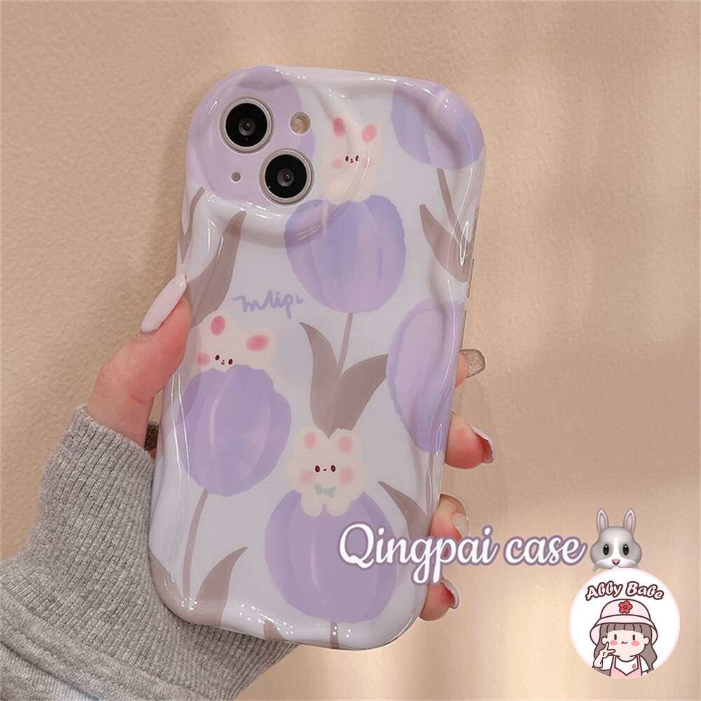 Ốp Điện Thoại TPU Mềm Bo Viền Hình Hoa Tulip / Thỏ 3D Chống Bẩn Gắn Giá Đỡ IPhone 14 Pro Max 12 11 Pro Max X XS 7Plus