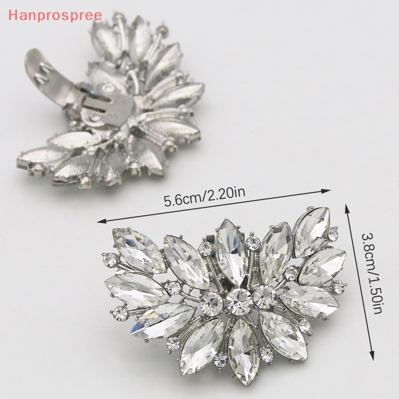 Hanprospree > 1 Kẹp Đính Đá Pha Lê Lấp Lánh Trang Trí Giày Cao Gót Có Khóa Cài Có Thể Tháo Rời Cho Cô Dâu