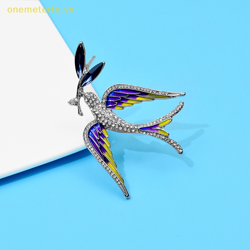 Ghim Cài Áo Hình Chim Én Bay Đính Đá Thời Trang Cho Nữ