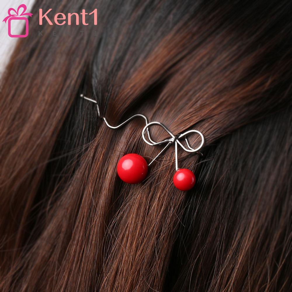Kẹp Tóc Dạng Xoắn KENT1 Màu Cherry Ngọt Ngào Cho Nữ