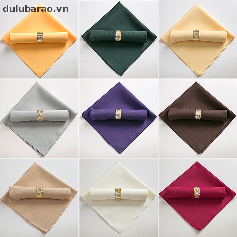 Dul 48*48cm nhà hàng tiệc cưới Tiệc bữa ăn tối Polyester Vải Khăn ăn restaurra Ao