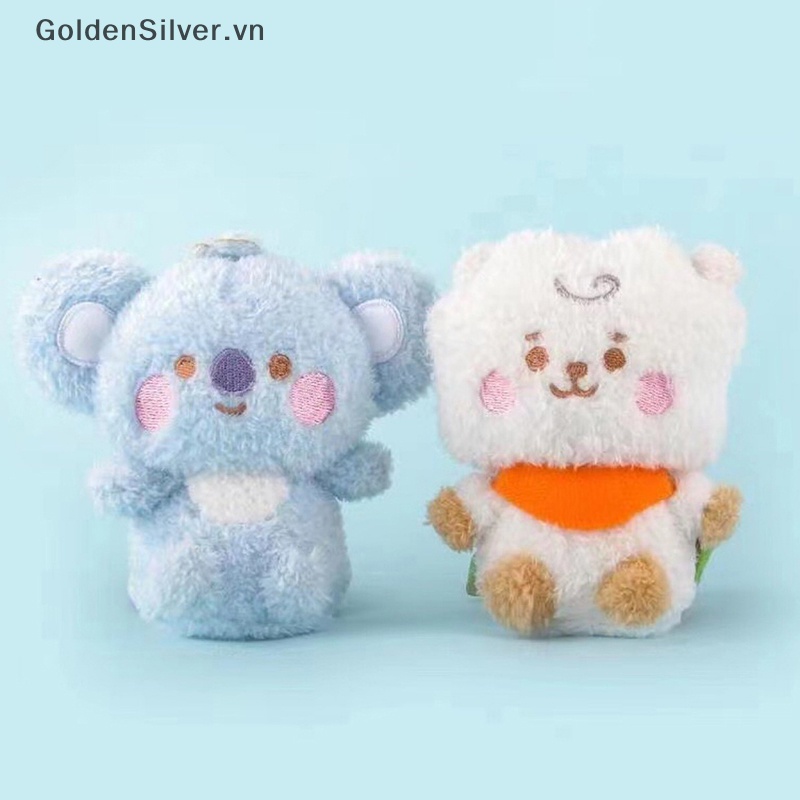 Móc Khóa Hình Đồ chơi nhồi bông BT21 Kpop Goldsilver 10CM Đáng Yêu
