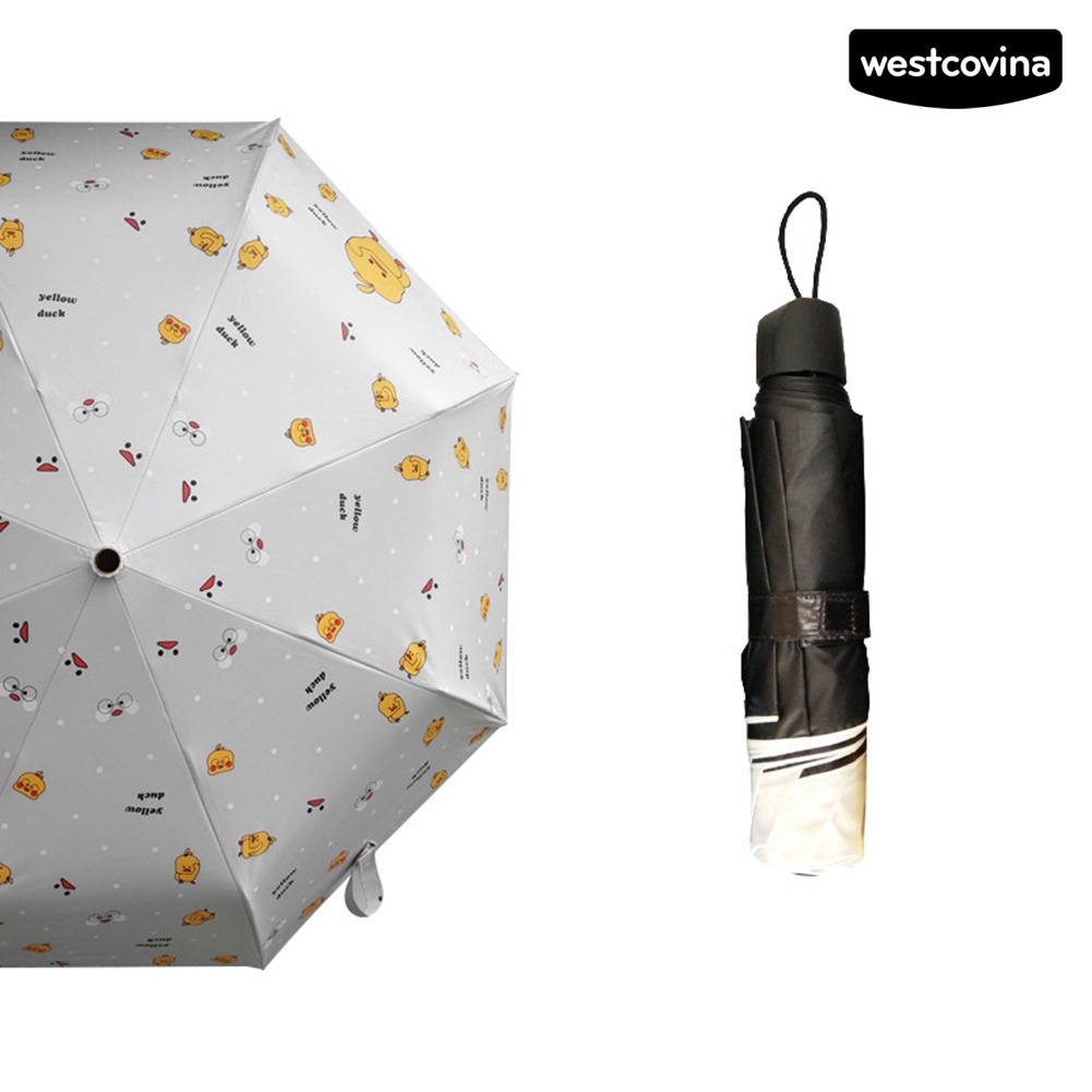 [COD]☁Dù Che Mưa Chống Tia UV / Gió / Thấm Nước In Họa Tiết Vịt Hoạt Hình