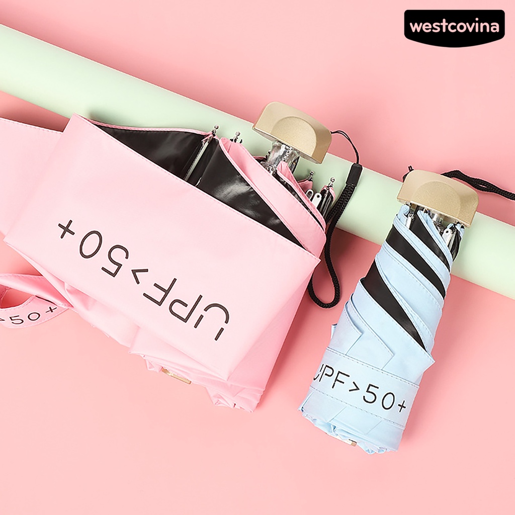 [COD]☁Dù Gấp Năm Khúc Bằng Vải Chống Rơi Có Túi Đựng Dành Cho Đi Mua Sắm