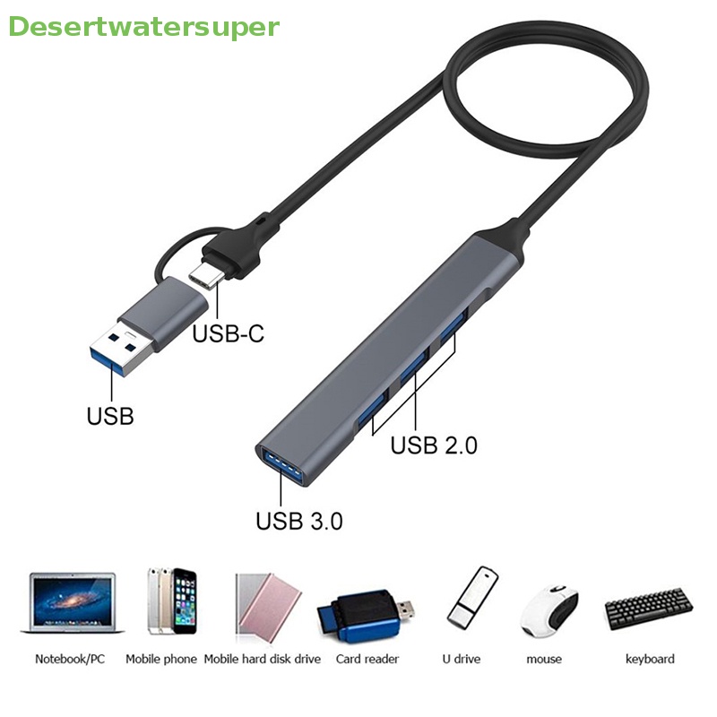 Bộ Chia 4 Cổng USB 2.0 / USB 3.0 Tốc Độ Cao 5Gbps