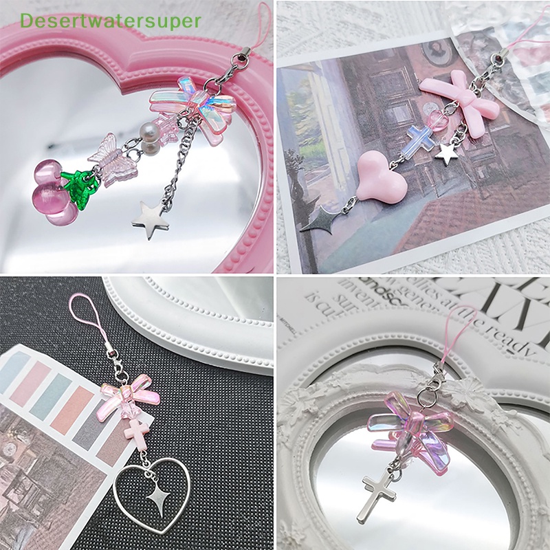 Dsvn Dây Đeo Điện Thoại Di Động Mùa Hè Họa Tiết Trái Tim Nơ Nhỏ Trong Mờ Nhẹ Nhàng Đa Năng Cho Học Sinh