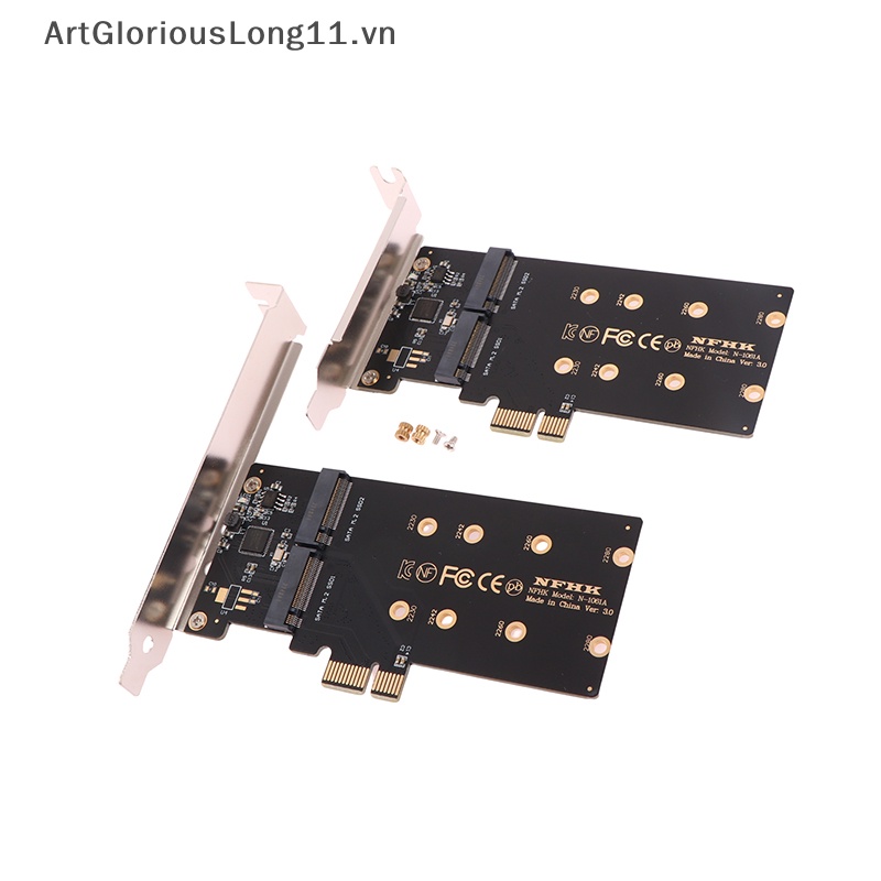Card Chuyển Đổi chip Pci-E x1 Sang 2 Cổng SATA M.2 NGFF SSD Assm1061
