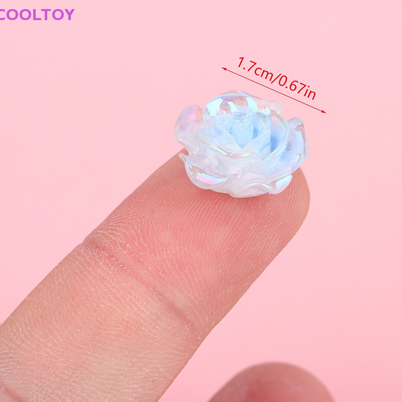 Bộ 2 Mô Hình Hoa Hồng Dạ Quang Mini Bằng Nhựa Resin Trang Trí Nhà Cửa Sân Vườn DIY