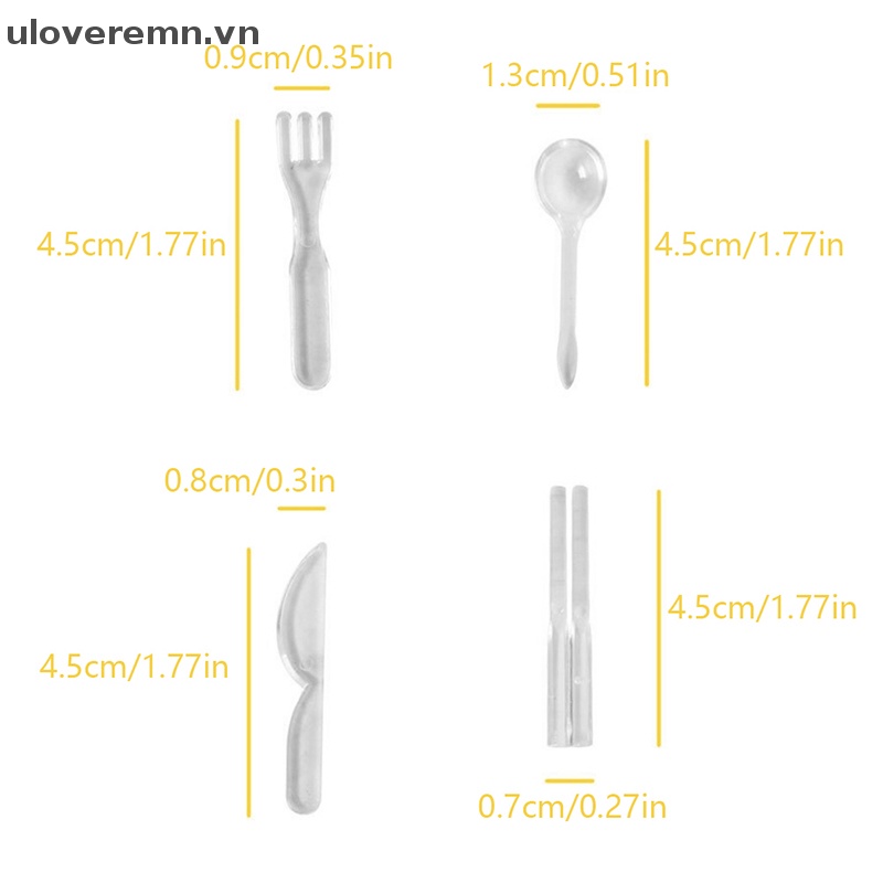 1 Bộ Muỗng Nĩa Trang Trí Nhà Búp Bê Tỉ Lệ 1: 6