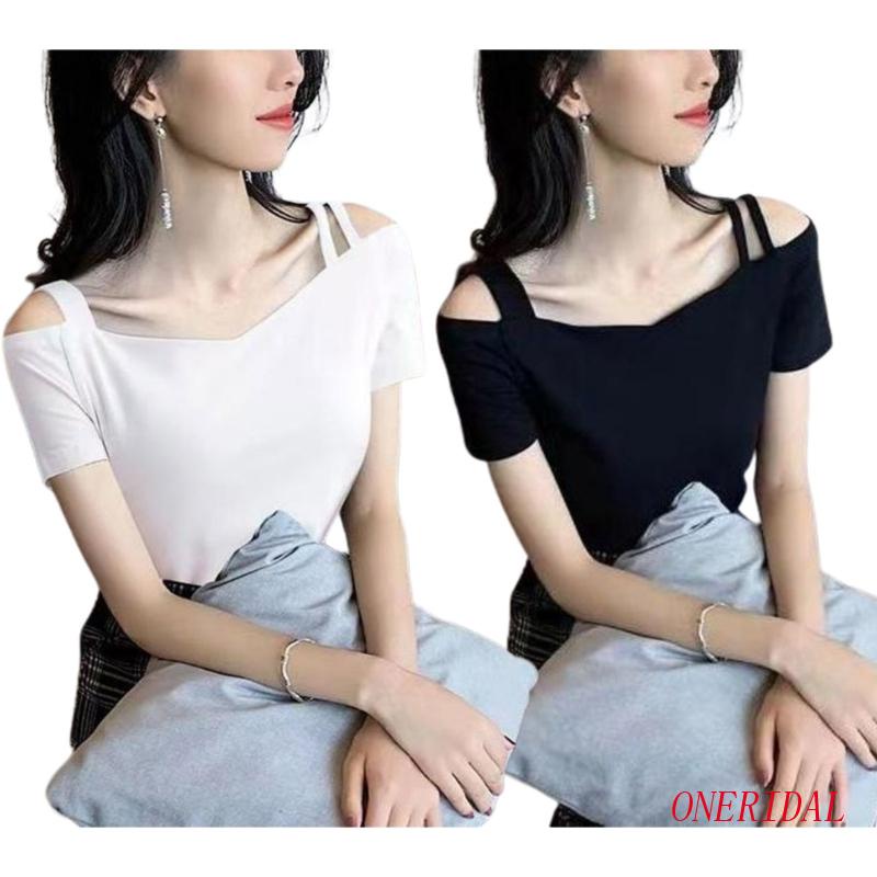 Áo Croptop Trễ Vai Tay Ngắn Y2k Y2k Thời Trang Quyến Rũ Cho Nữ