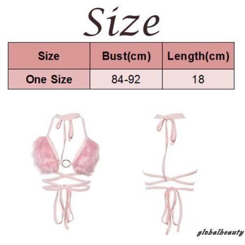 Áo Ngực Vải Lông Màu Sắc Trơn Phối Dây Cột Gợi Cảm Cho Nữ