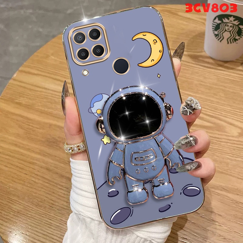 Ốp lưng Realme C15 Ốp Điện Thoại Silicon Mềm Mạ Điện Chống Sốc Ddyzj044 Cho Realme C15 viền vuông cute
