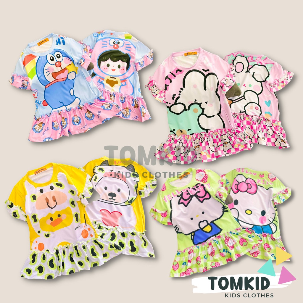 Đầm cho bé gái, set bé gái đầm đuôi cá chất thun lạnh chính phẩm rộng rãi dày dặn co giãn thoáng mát 10-42kg Tomkids