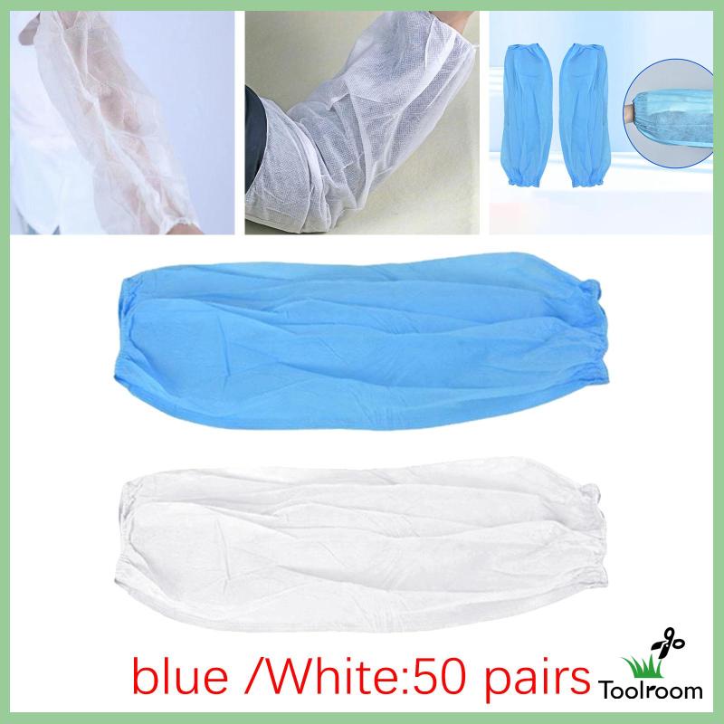 Set 50 Cặp Ống Tay Áo Bằng Vải Không Dệt Co Giãn Sử Dụng Một Lần