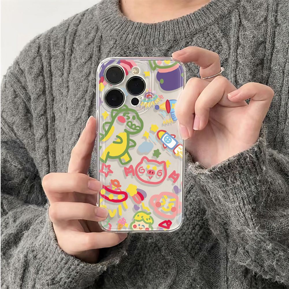 ✅Ốp Điện Thoại Dẻo Họa Tiết Hoạt Hình Phong Cách Graffiti Đơn Giản Chống Sốc Cho Iphone 6In 11iPhone12 78 14pro max plus 13