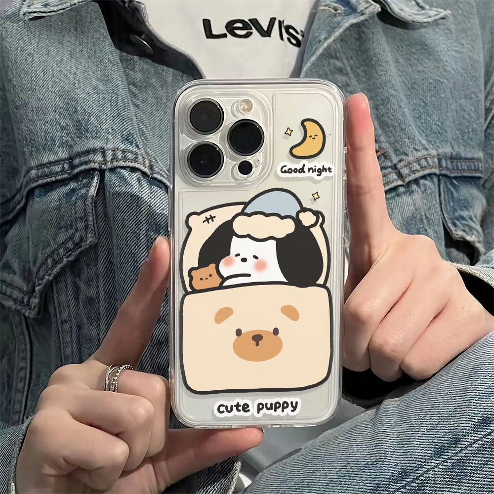 ✅Ốp Điện Thoại Dẻo Họa Tiết Chú Chó &amp; Sữa Dễ Thương Chống Sốc Cho Iphone plusmax 78 1311 14pro 6Iniphone12 OC1C