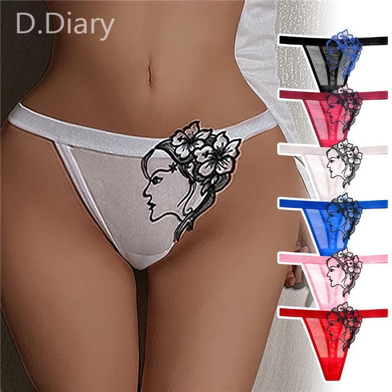 Quần Lót Ren Lưng Thấp Thêu Họa Tiết Quyến Rũ Thoáng Khí Thời Trang Cho Nữ dreamdiary