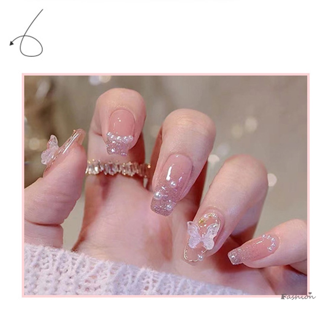 Khay Đựng Phụ Kiện Trang Trí Móng Tay Hình Bướm Đính Đá Xinh Xắn