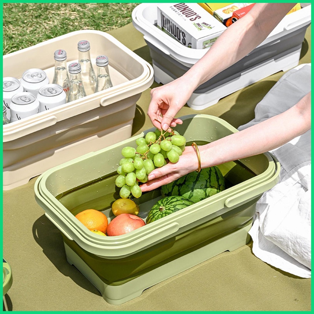 Giỏ Đựng Đồ Có Nắp Chống Rò Rỉ Có Thể Gấp Gọn Tiện Dụng Khi Đi Dã Ngoại