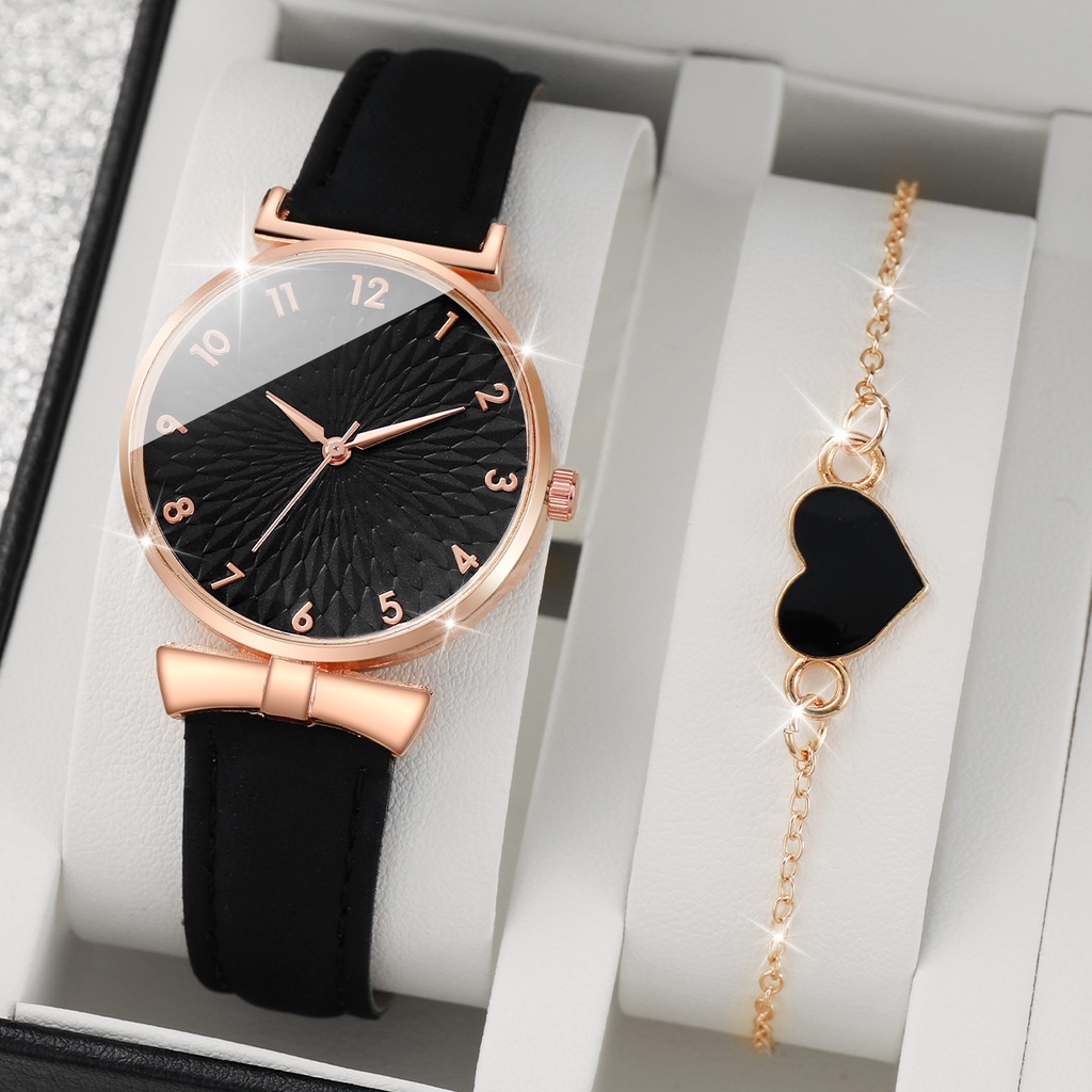 Đồng Hồ Dây Da Mặt Trái Tim Thời Trang Cho Nữ