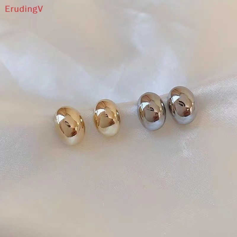 1 Đôi Bông Tai Hợp Kim Màu Vàng Hình Hạt Đậu Đơn Giản Phong Cách Hàn Quốc Thời Trang Đi Tiệc Cho Nữ