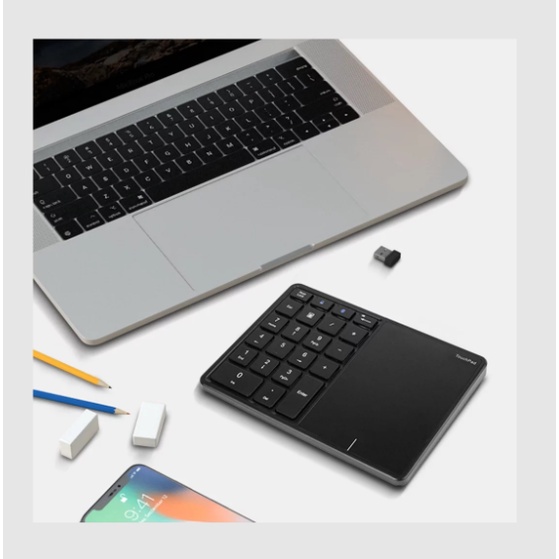 Bàn Phím Số Không Dây 22 Phím Mini 2.4G Bluetooth Màu Đen Có Thể Sạc Lại