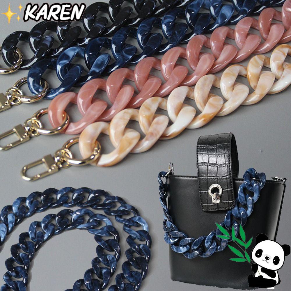 Karen Túi Xách Cầm Tay Bằng Nhựa Acrylic Phối Dây Xích Có Thể Tháo Rời Sang Trọng Cho Nữ