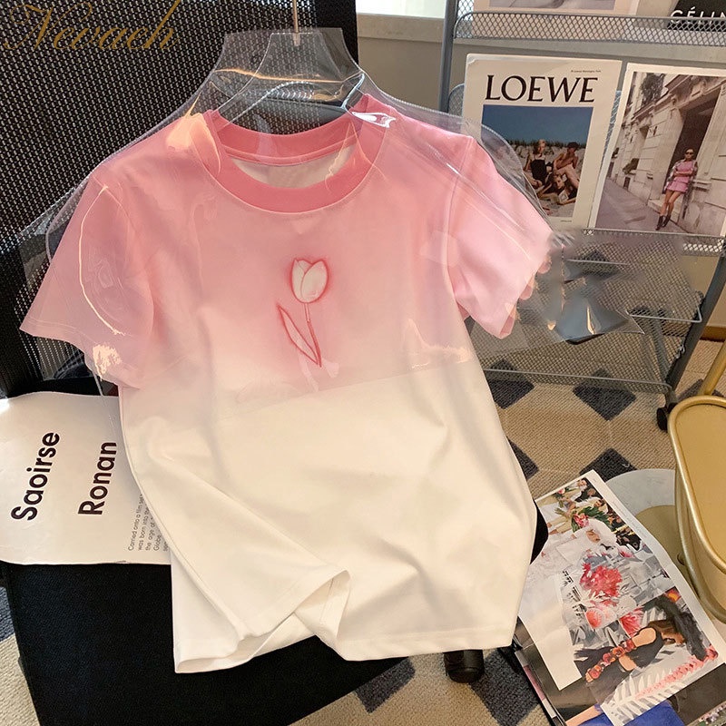 Áo Thun Tay Ngắn Dáng Rộng Thiết Kế Mới Mùa Hè 2023