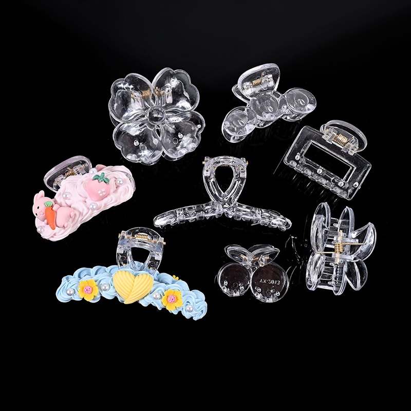Lotco Acrylic rõ ràng Claw nhựa trong suốt Clip tóc trống kẹp tóc cơ sở cho tự làm đồ trang sức làm thời trang Cô Gái Tóc phụ kiện VN