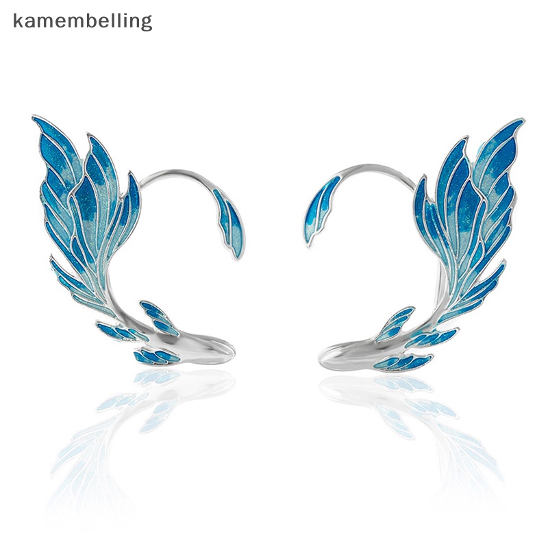 Kamembelling Khuyên Kẹp Vành Tai Hình Đuôi Cá Màu Gradient Thời Trang Cho Nữ