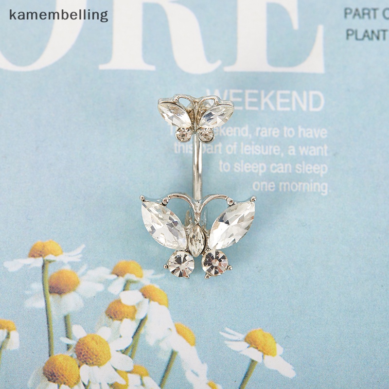 Khuyên Rốn Hình Bướm Đính Đá Pha Lê Dễ Thương Quyến Rũ Thời Trang Cho Nữ