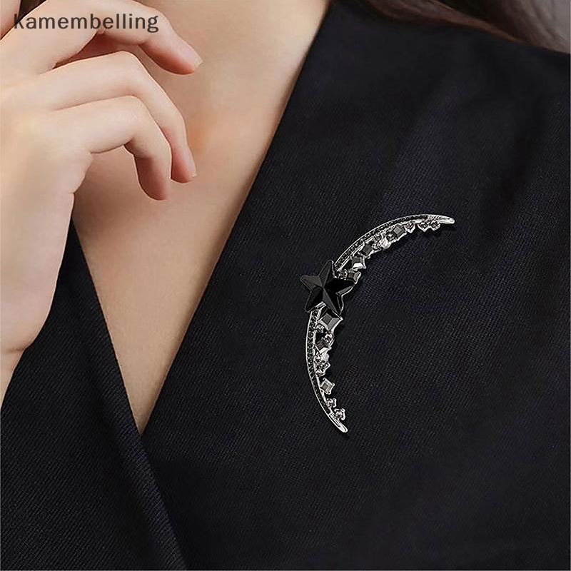 Trâm Cài Áo Hình Mặt Trăng Đính Đá Thanh Lịch Cho Nữ