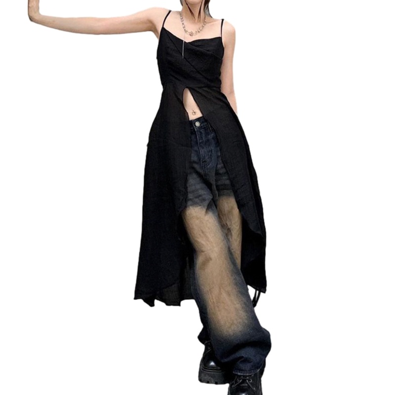 Áo Hai Dây Nhún Bèo Cổ Chữ V Màu Sắc Đơn Giản Thời Trang Cho Nữ