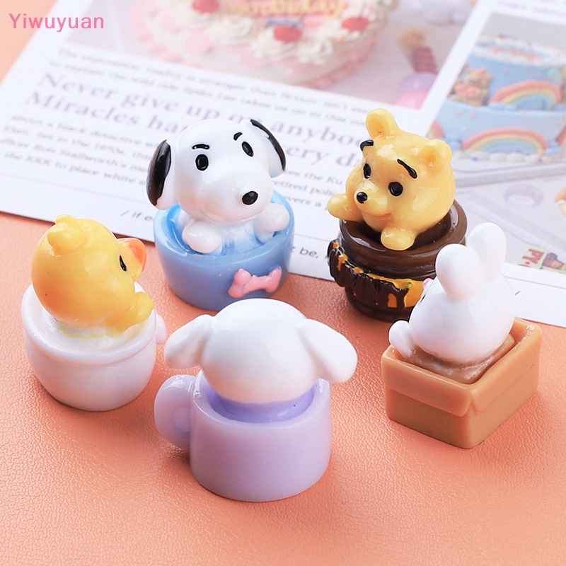 Bộ 2 Miếng Dán Trang Trí Điện Thoại / Tủ Lạnh Hình Cốc / Động Vật 3D Bằng Nhựa Resin DIY Mới