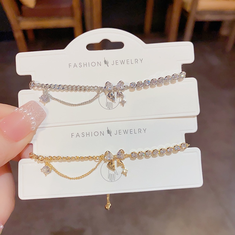 Vòng Tay Đính Đá Zircon Thời Trang Phong Cách Hàn Quốc