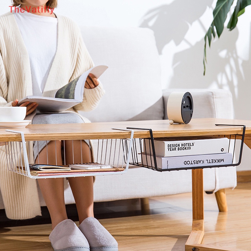[TheVatifly] Giỏ Sắt Treo Dưới Bàn Đựng Tài Liệu Sắp Xếp Gọn Gàng Cho Nhà Bếp Tủ Quần Áo