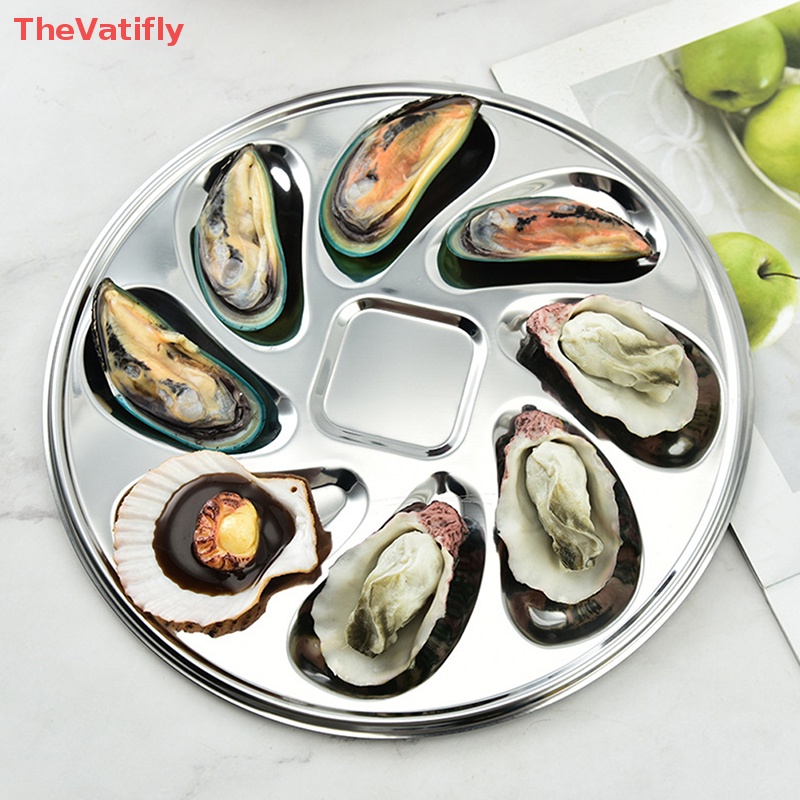 Đĩa Đựng Thức Ăn Bằng Thép Không Gỉ 8 Ngăn Tiện Dụng