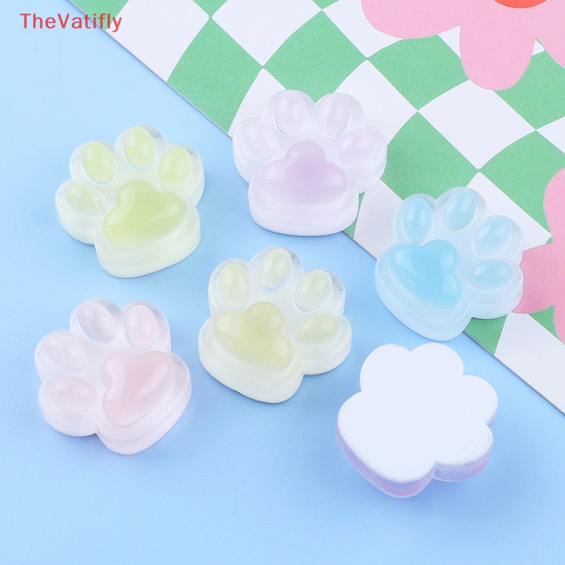 [Thevalifly] Set 2 Mặt Dây Chuyền Hình Móng Vuốt Mèo Bằng Nhựa Resin Dạ Quang Đáng Yêu Làm Trang Sức