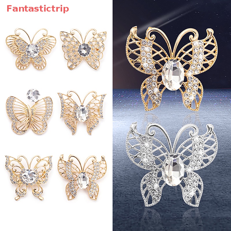 Cài Áo Hình Bướm Đính Đá Bằng Hợp Kim Thời Trang Mới