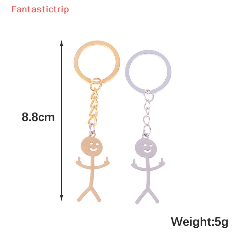 [Fantastictrip] Móc Khóa Mặt Hình Người Nhỏ Bằng Thép Không Gỉ Vui Nhộn Kiểu Mới