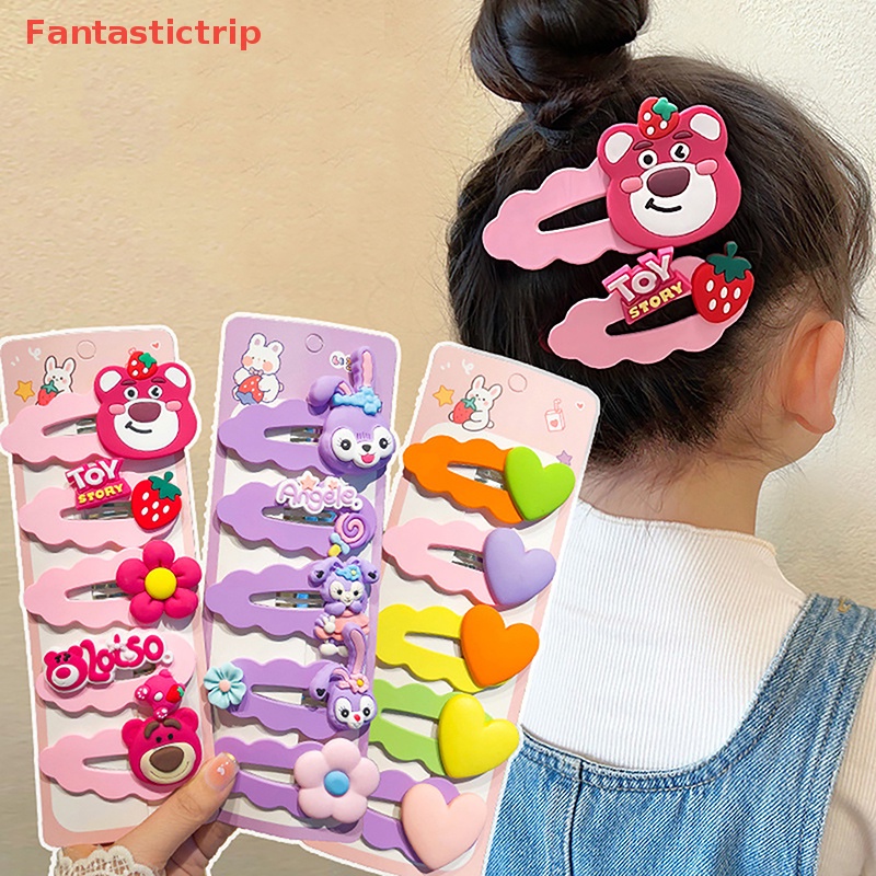 Set 5 Kẹp Tóc Hình Thỏ / Gấu Hoạt Hình Dễ Thương Cho Bé Gái